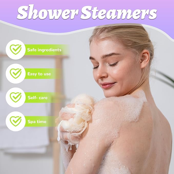 6PCS Shower Steamers Aromatherapy, Eucalyptus & Mint Grapefruit Essential Oil, Shower Bombs Birthday Gifts for Women Mom Grils, Self Care Gifts for Girlfriends, Stress Relief Relaxation