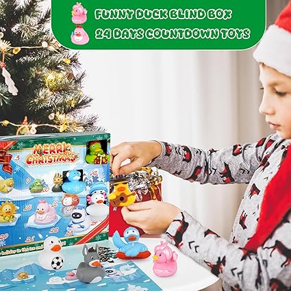 Advent Calendar 2024,Rubber Duck Advent Calendar 2024,24 Days Countdown Calendar,Duck Bath Toys for Toddler Boys Girls,Christmas Xmas Gifts for Kids