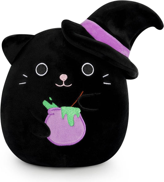 Almohada de peluche para gatos de peluche de animales negros y gatos