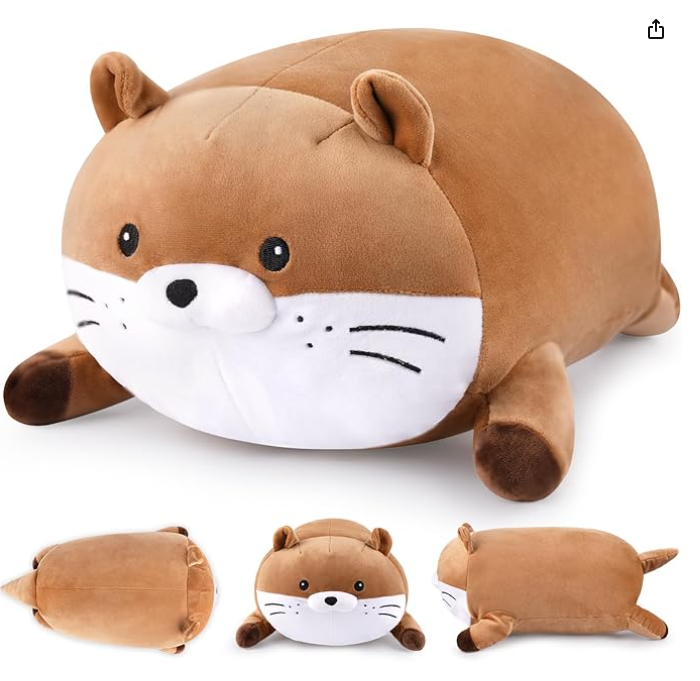 Otter Plush Weighted Stuffed Animal, 12inch 1.4lbs Weighted Otter Plush Pillow for Kids, Soft Stuffed Otter Pillow Soothing Cuddle Sleeping Pillow for Kids Boys, Girls, Birthdays Gifts