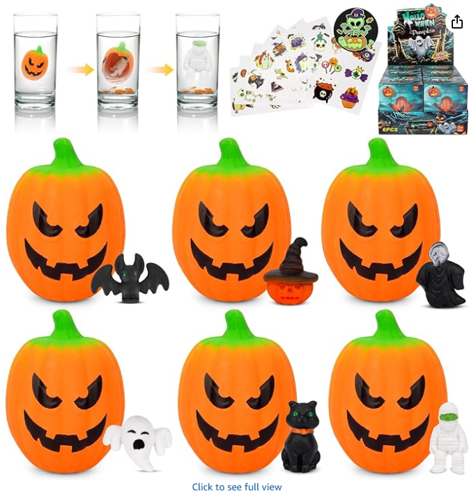 Halloween Party Favors for Kids, 6 PCS Hatching Surprise Eggs with halloween tattoos, Water Growing Egg with Toys Inside, Halloween Classroom gifts for kids