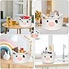 Small Cow Woven Baskets, Round Cotton Rope Storage Basket Toy Basket with Handle for Organizing, Cute Baby Basket for Nursery, Gift Basket for Baby Shower, Cat Dog Toy Storage Bins