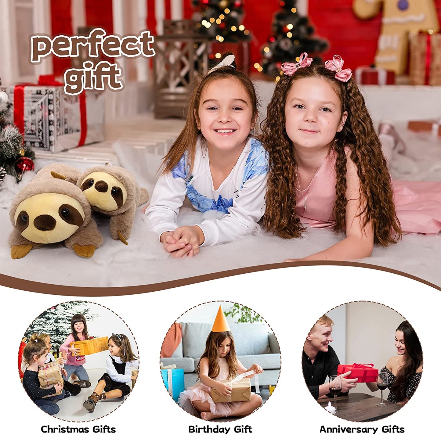 Weighted Sloth Stuffed Animals - Weighted Stuffed Animals for Anxiety Sloth, Weighted Plush Animals Sloth Plush for Kids - Plush Gift for Girlfriend