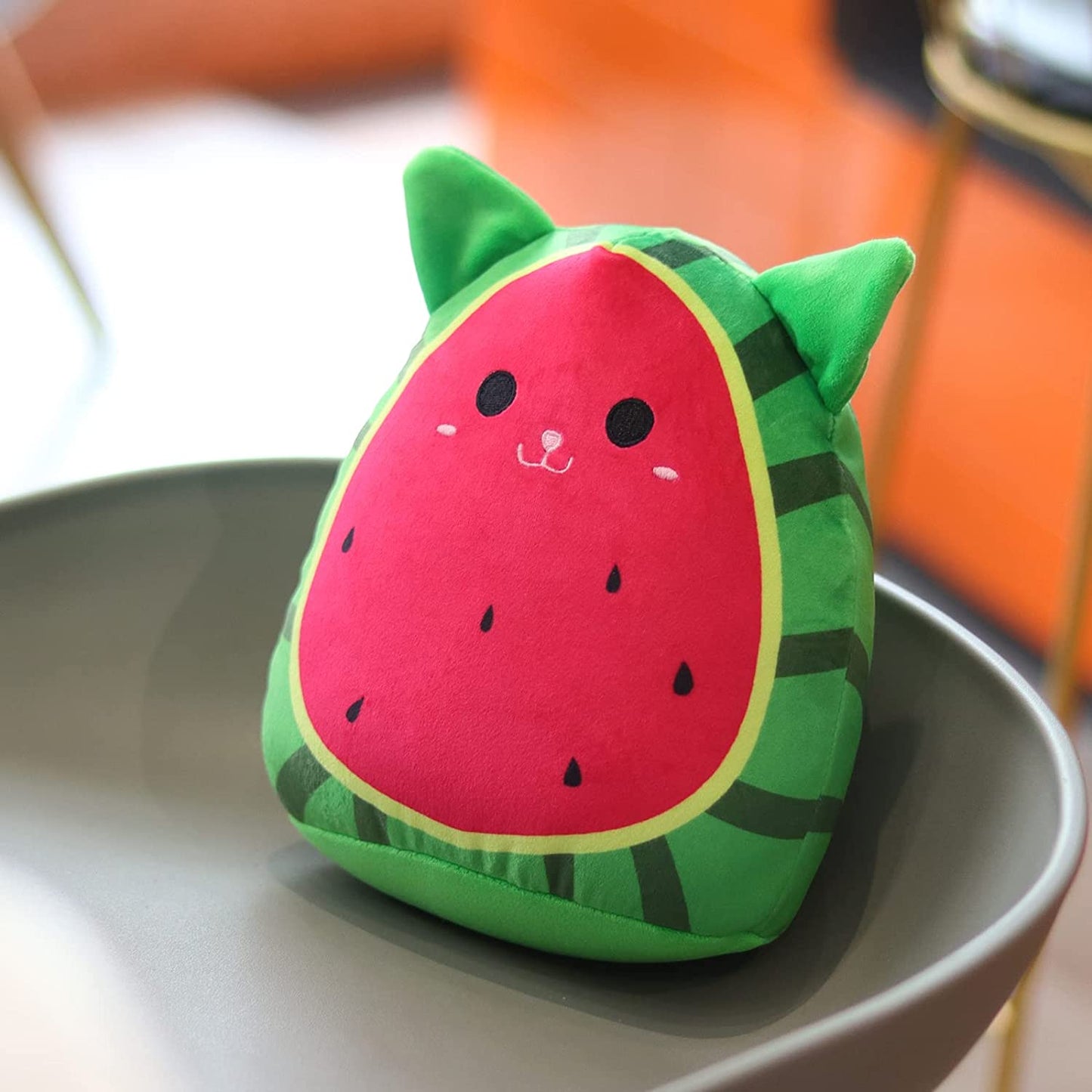 Watermelon Cat Stuffed Animal Toys for Kids,Cat Plush Pillow Toy Plush Pillows Squishy Watermelon Cat Plushies - Fun Fruit Pillow and Toy Cat for Kids - Hugging Plush Gifts for Kids Girlfrien