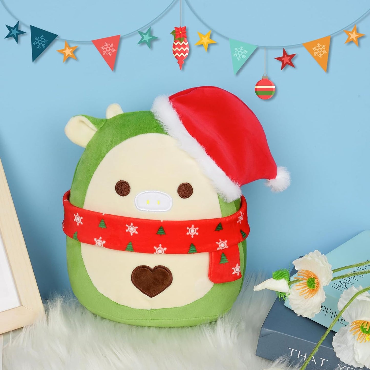 Avocado Cow Stuffed Animals,8in Avocado Cow Plush, Kawaii Stuffed Animal Cow Plush Doll, Cute Cow Plush for Boys Girls Adult, Gift for Birthday,Halloween,Christmas