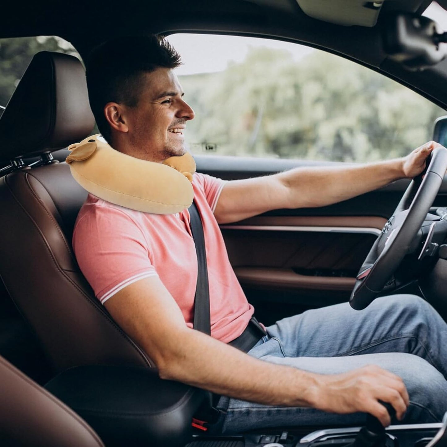 Labrador Travel Pillow for Kids Adults, Soft Cartoon Neck Pillows for Sleeping Travel Car Airplane Pillow, Cute U Shaped Pillow Head Rest Neck Support Pillow Road Trip Essential