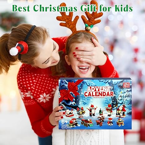 Advent Calendar 2024 Building Blocks for Kids, 24 Days of Christmas Countdown Calendar - 12 In 1 Christmas Building Block Sets, Christmas Stocking Stuffers Surprise Xmas Gifts for Teens Girls Boys