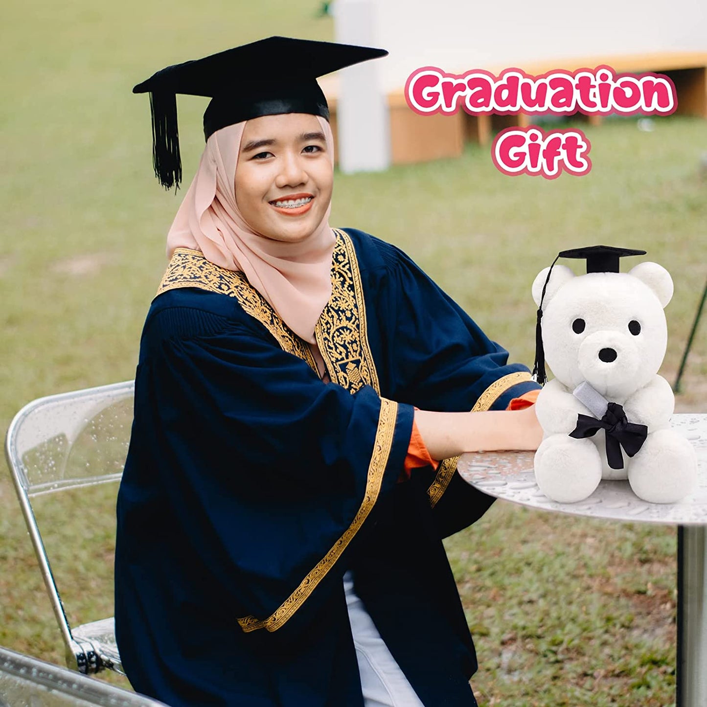 Teddy Bear Stuffed Animal Toy, Cute Teddy Bear Plush, Kawaii Stuffed Animals Bear Gifts for Kids Birthday Graduation Gifts