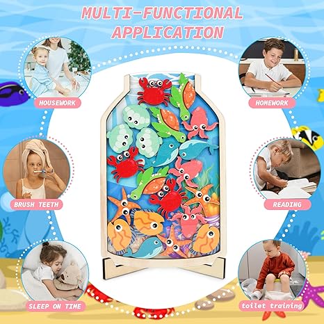 Magnetic Reward Jar for Kids, Incentive Jar Sea Animals Classroom Reward Jar DIY with Stickers Classroom Students Potty Training, Magnetic Reward Jar for Classroom Board Home