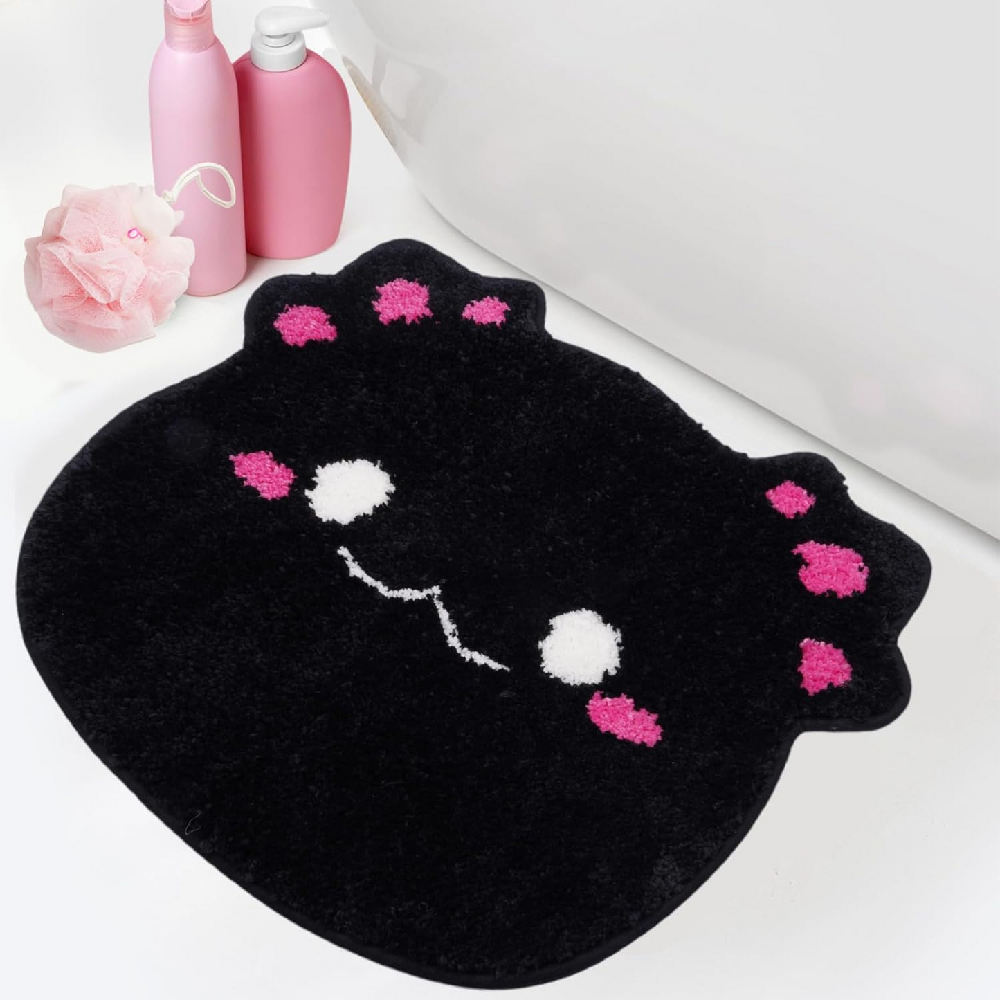 Bath Rug 20x22inch,Soft Absorbent Axolotl Bath Mat,Non Slip Rubber Backing,Thick Tufting Mats,Machine Washable Rugs for Shower Floor