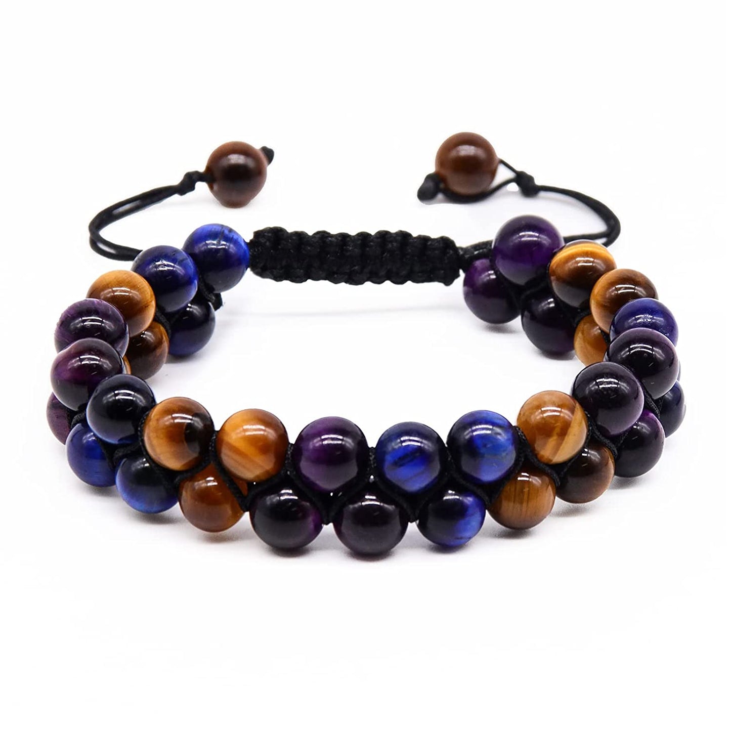 Green Tiger Eye Bracelet - Protection Bracelet Crystal Bead Bracelet for Men Women, 8mm Blue Tiger Eye Beads Bracelet Healing Bracelets Good Luck Prosperity Happiness