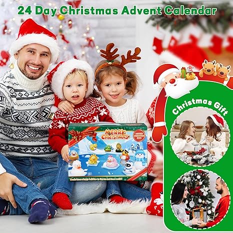 Advent Calendar 2024 Christmas Rubber Ducks, 24 Pcs Christmas Ducks Countdown Toys, 24 Days of Christmas Rubber Ducky Set, Bath Toys Fun Xmas Gift for Kids Toddlers, Christmas Party Favors