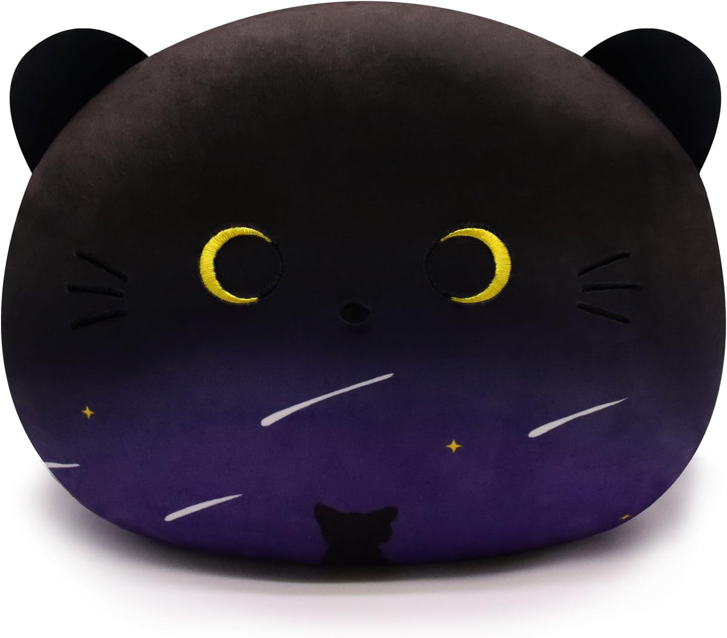 Black Cat Plush Pillows Toy, Kawaii Black Cat Stuffed Animals for Kids Birthday Christmas