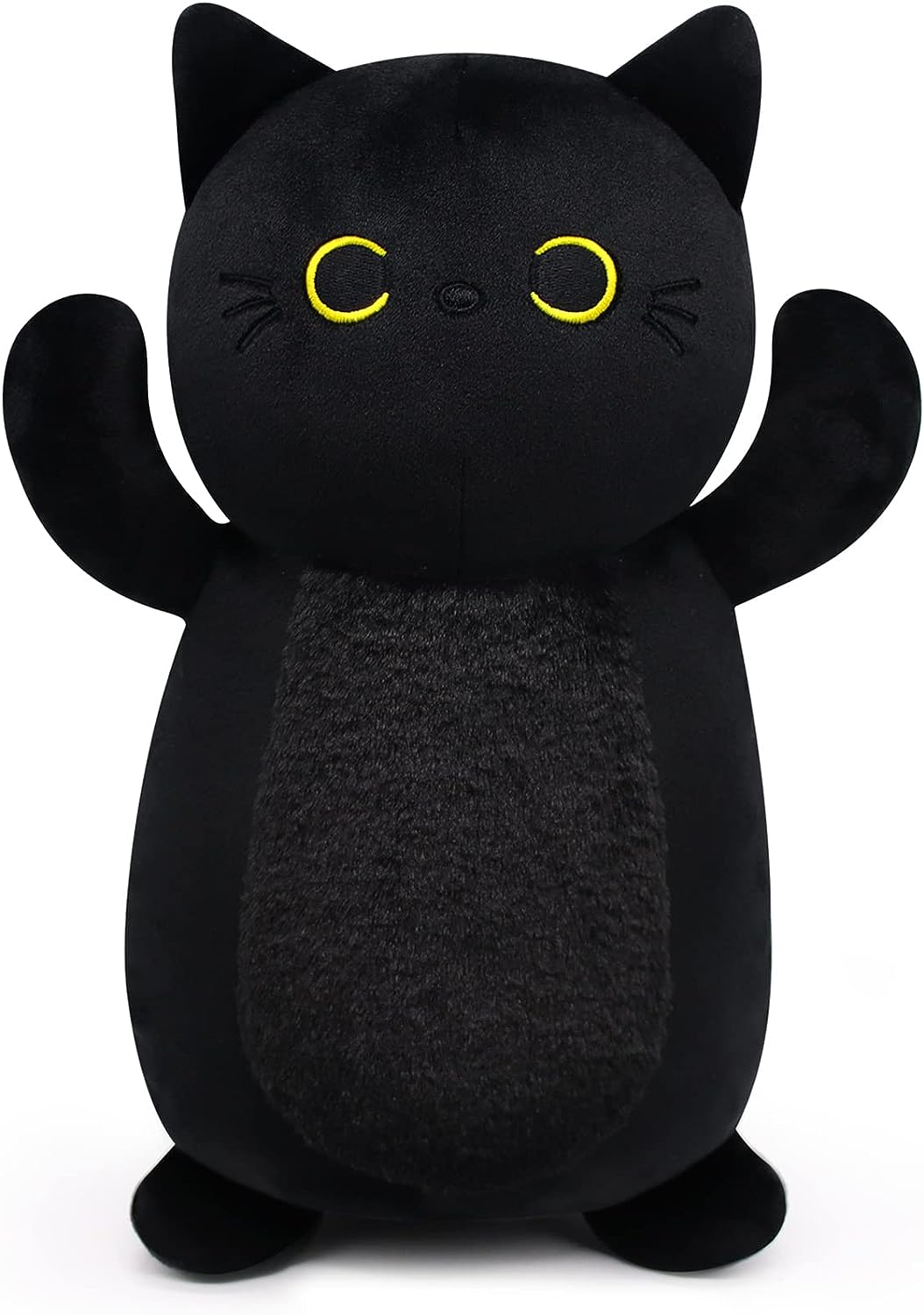 Black Cat Plush Toy Black Cat Plush Pillow，Cute Soft Black Cat Stuffed Animals Plush Cat Plushie，Kawaii Plush Doll Black Cat Gifts for Kids Boys Girls Birthday Christmas Decorations
