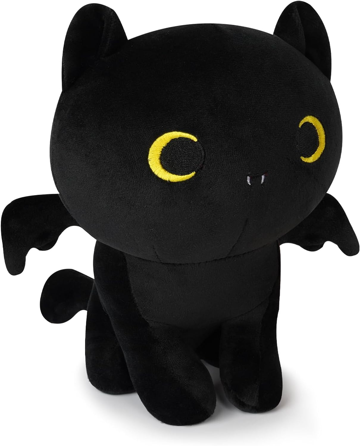 Black Cat Plush Toy with Bat Wings, Cute Black Bat Plush Cat Stuffed Animals Bat Cat Plushies, Creative Kawaii Stuffed Cat Plush Doll Toys Decorations