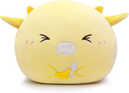 Cow Plush Pillow Cow Stuffed Animals, Cute Stuffed Animal Cow Plushie, Soft Banana Plush Cow Pillow, Kawaii Stuffed Cow Hugging Pillow for Kids Girls Boys Birthday