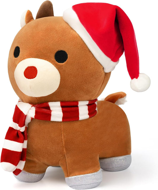 Reindeer Plush, 9-Inch Christmas Plush Christmas Reindeer Stuffed Animal Soft Stuffed Reindeer Plush Toy for Reindeers Lovers Room Decorations