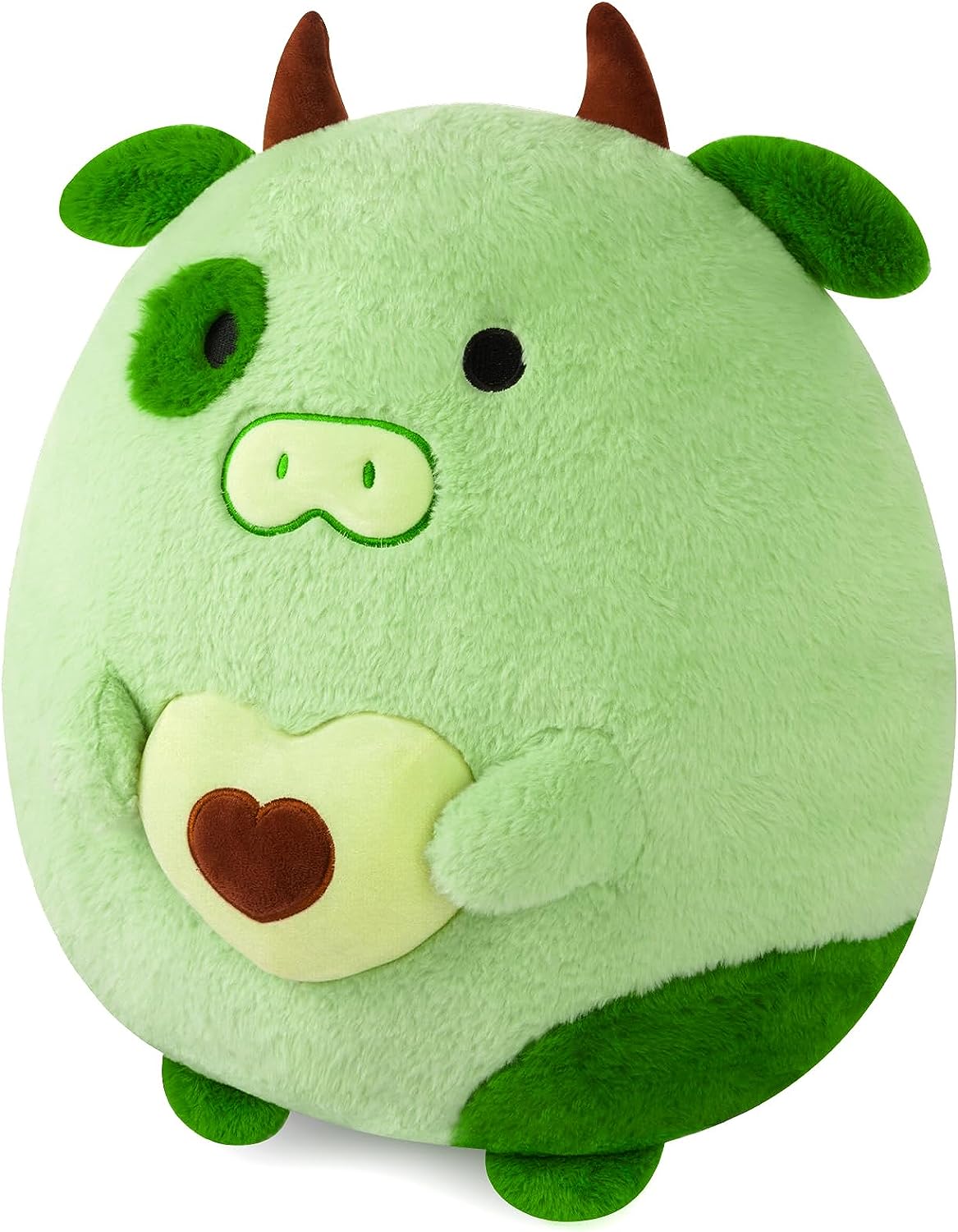 Almohada gigante de peluche de aguacate verde linda vaca