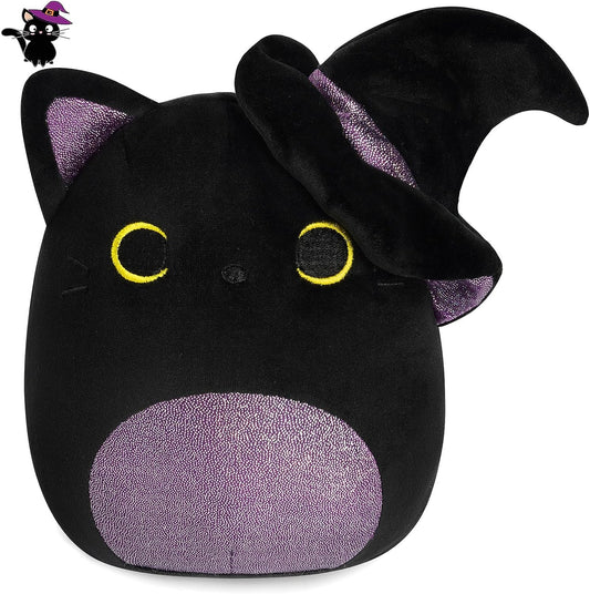 Black Cat Plush, 8IN Halloween Stuffed Animals Cat Doll, Kawaii Black Cat Plushie, Halloween Cat Plush Toy for Kids Boys Girls,Gift for Halloween
