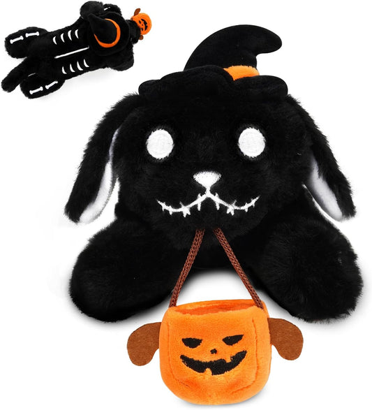 Halloween Stuffed Animal Dog Plush Toy, Cute Skeleton Dog Stuffed Animal Doll, Kawaii Pumpkin Dog Plush Halloween Decor, Soft Halloween Plush Gift for Kids Boys Girls