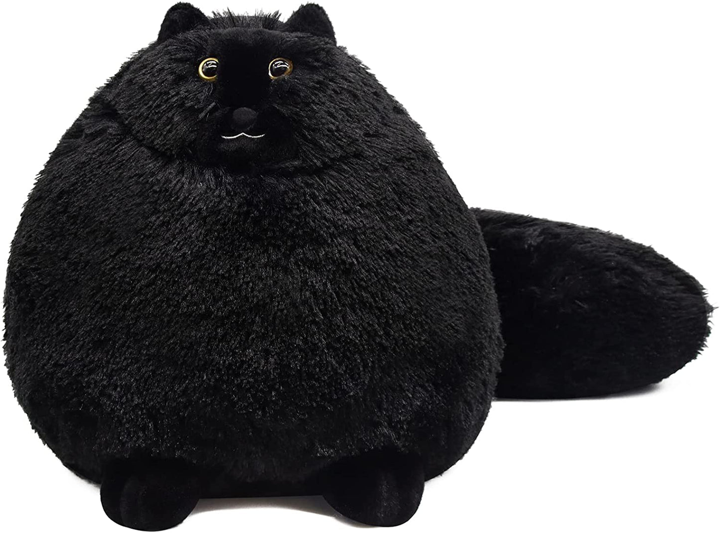 blac cat plush toy, black stuffed animal, cute cat plush pillow, soft plush cat plushies doll