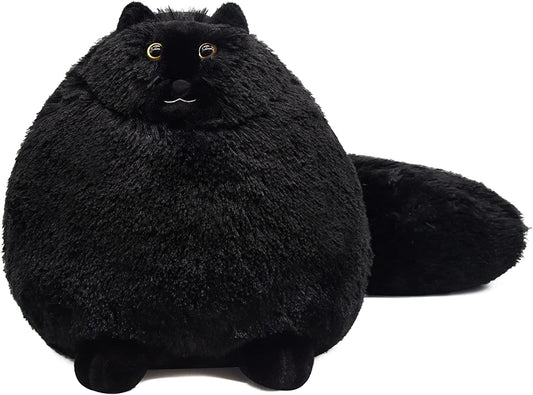 blac cat plush toy, black stuffed animal, cute cat plush pillow, soft plush cat plushies doll
