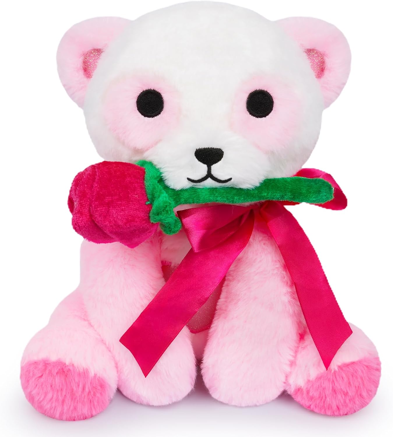 Panda Stuffed Animal, Valentine's Day Panda Plush Toy, Kawaii Valentine's Day Plush Stuffed Panda Animal Doll, Cute Plush Valentine's Day Gift for Kids Girl Boyfriends