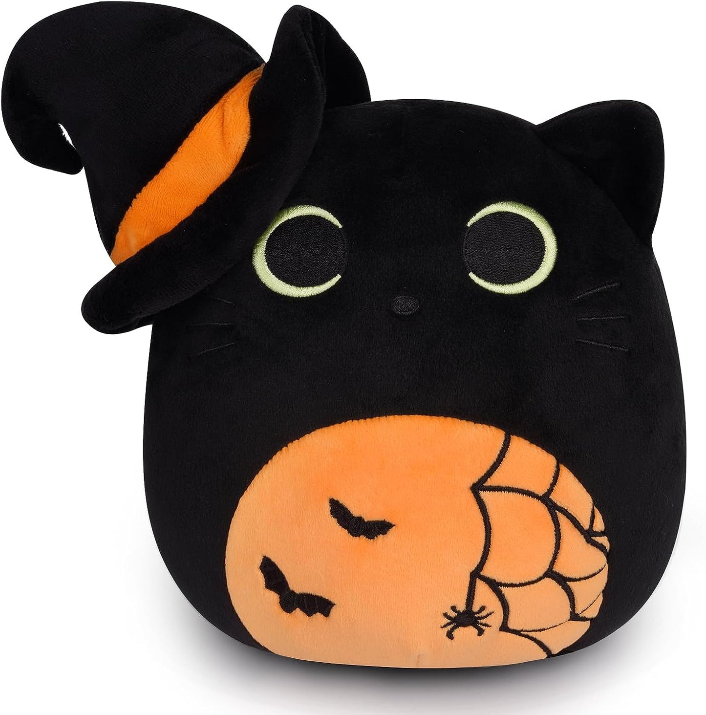 Halloween Cat Plush, Halloween Black Cat Plush Pillow, Halloween Stuffed Animal Cat Plushies, Halloween Plush Cat Doll Toys for Kids, Gift for Halloween Birthday