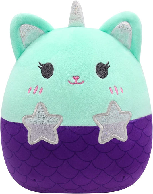 Cat Stuffed Animals Plush Toys, Kawaii Mermaid Plush Cat Pillow, Cute Mermaid Caticorn Plush Doll, Mermaid Plush Toys Purple Caticorn Pillow Gifts for Kids Girls Boys