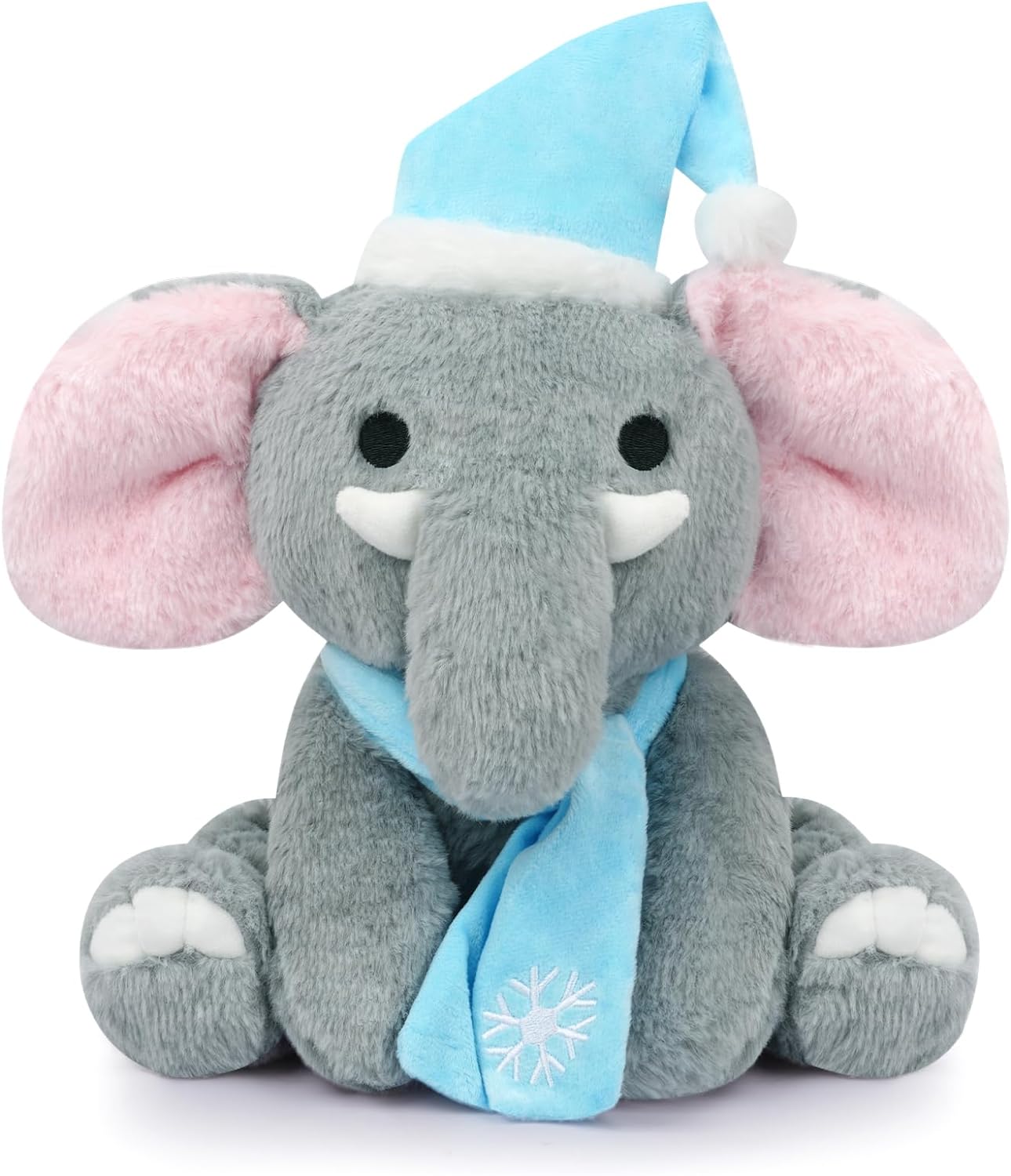 Elephant Stuffed Animal, 10" Cute Stuffed Elephant Plush Toys, Kawaii Elephant Plush Pillow for Kids, Soft Gray Elephant Plush Doll Gift for Boys Girls Birthday Christmas