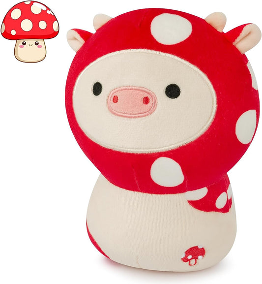Mushroom Plush, 8in Mushroom Cow Stuffed Animals, Cute Mushroom Plush Toys, Kawaii Mushroom Cow Pillow Plushies,Mushroom Plush Doll for Kids