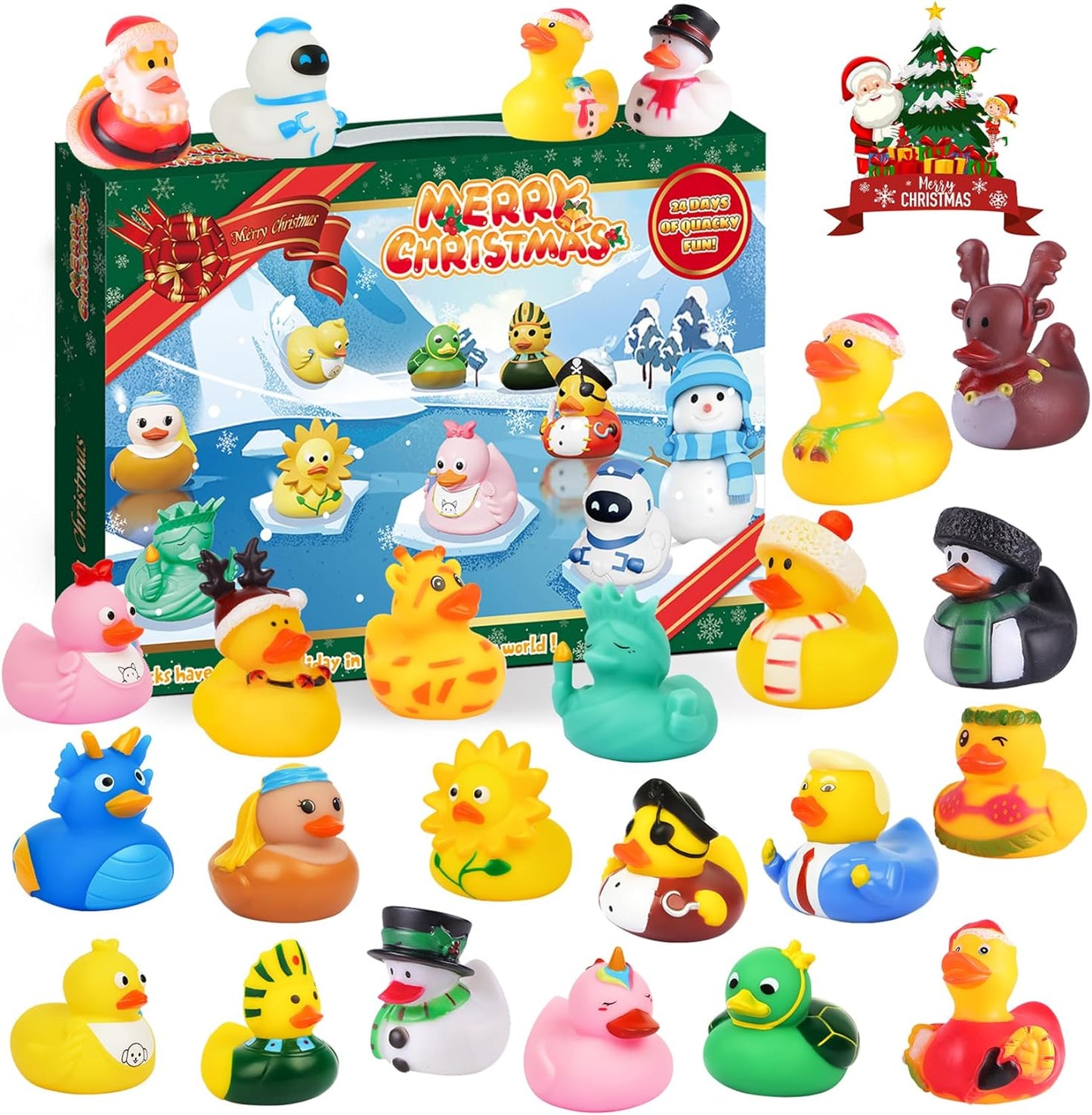 Christmas Advent Calendar 2023-24pcs Christmas Cute Rubber Ducks,Christmas Countdown Advent Calendar,Christmas Gifts For Kids,Baby Shower(Rubber Ducks Style2)