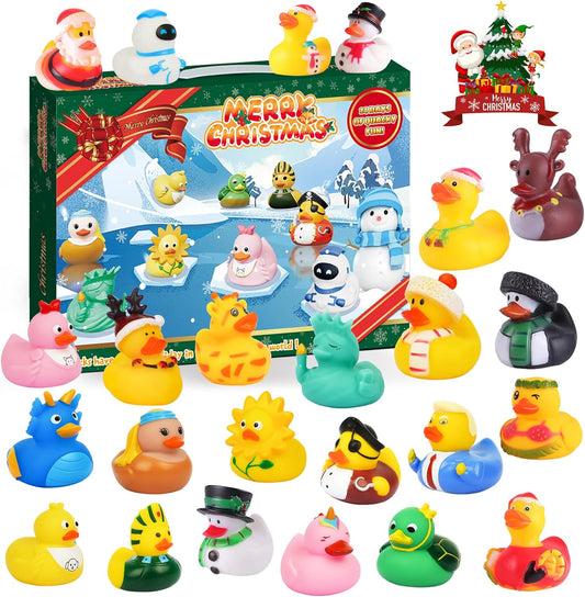 Christmas Advent Calendar 2023-24pcs Christmas Cute Rubber Ducks,Christmas Countdown Advent Calendar,Christmas Gifts For Kids,Baby Shower(Rubber Ducks Style2)