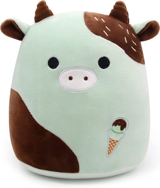 Cow Plush Pillow, Cow Stuffed Animals, Cute Stuffed Animal Cow Plushie, Soft Plush Cow Pillow Kawaii Stuffed Cow Plush Toy for Kids Girls Boys Birthday (Black)