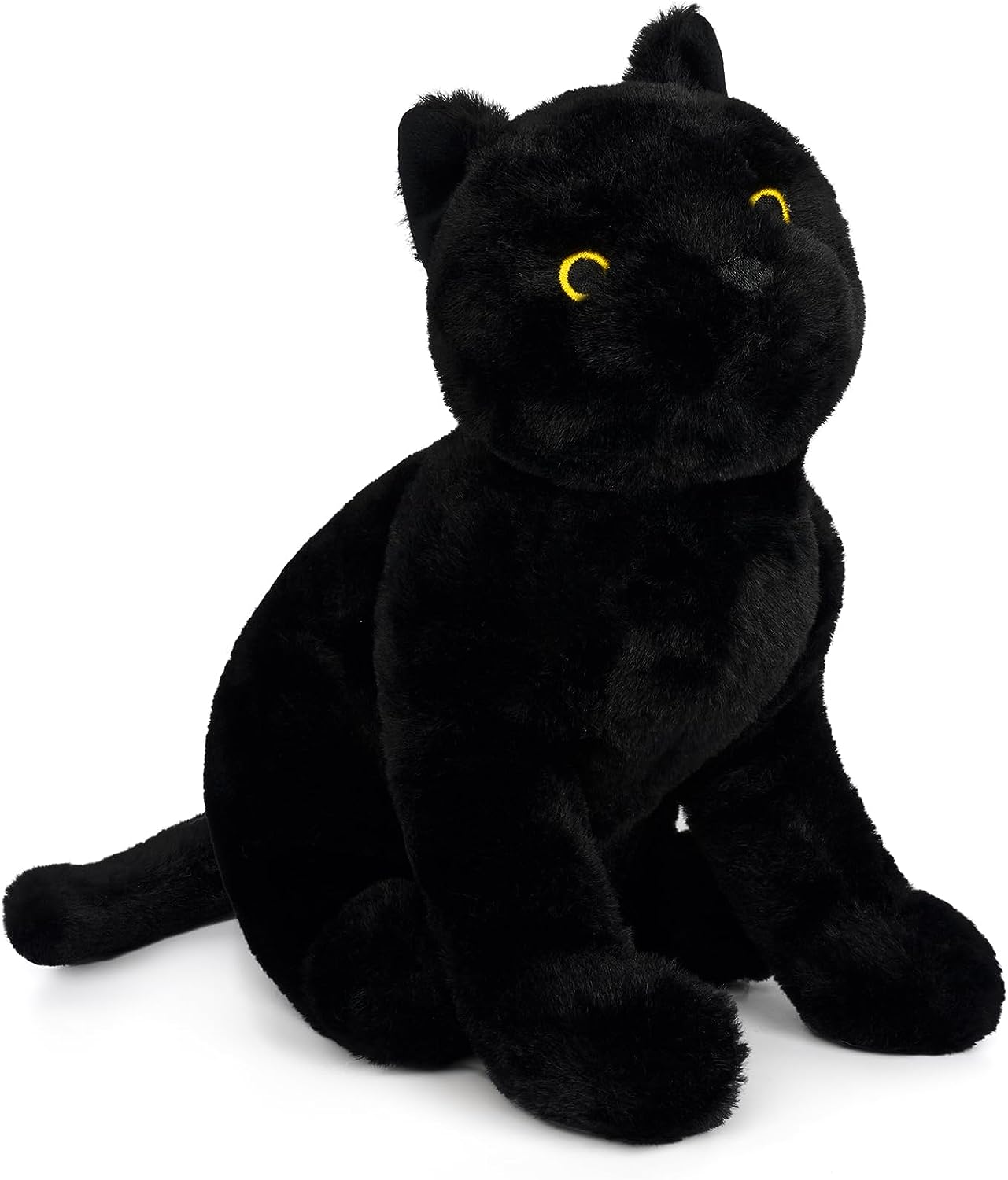 Juguete de peluche de gato negro, suave almohada de peluche de gato negro, lindo juguete de peluche para niños y niñas