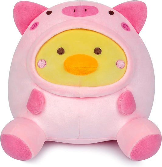 Almohada de peluche de pato, pato rosa, muñeca de peluche de cerdo