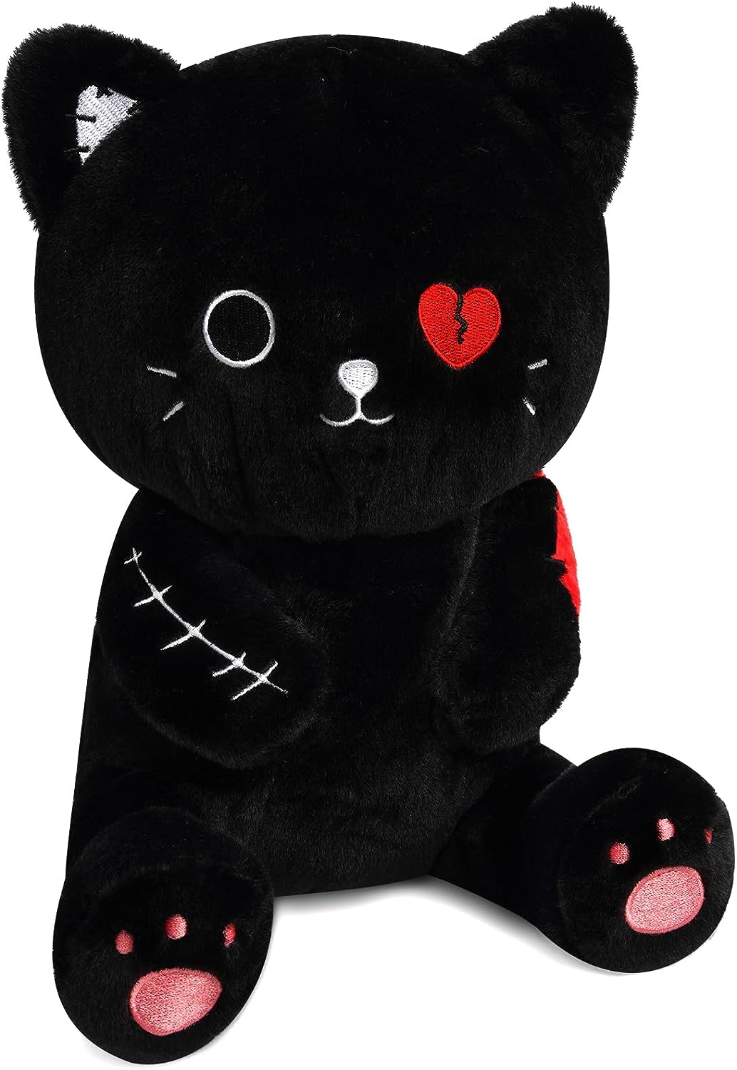 Black Cat Plush, Halloween Cat Plush,Kawaii Black Cat Plushies,Halloween Cat Stuffed Animals,Halloween Black Cat Plushie Doll,Gift for Halloween Christmas
