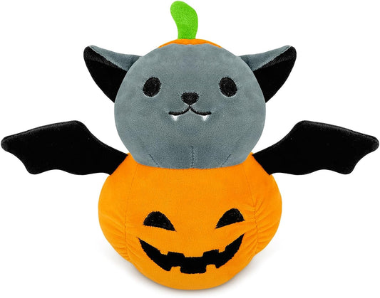 Halloween Bat Plush, 9in Halloween Plush Pumpkin Bat, Kawaii Halloween Bat Plushies, Cute Pumpkin Bat Doll Toys, Halloween Stuffed Animal Toys for Kids