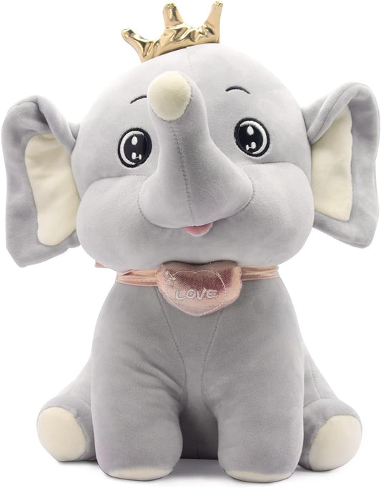 Elephant Stuffed Animals, 13.8Inch Large Stuffed Elephant, Cute Elephant Plush, Soft Elephant Plushie Pillow, Grey