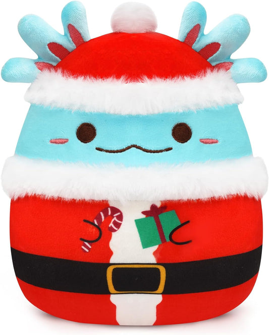 Axolotl Plush Toy, 8-Inch Axolotl Stuffed Animal Christmas Plush Axolotl Pillow, Soft Christmas Stuffed Animals Axolotl Gifts for Kids Adults Birthday Christmas