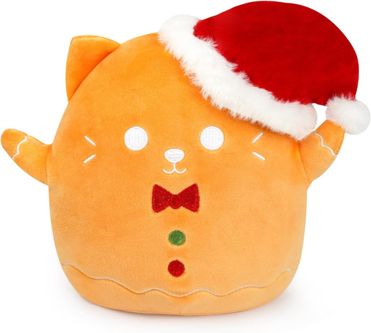 Christmas Plush Pillow Toy, Christmas Stuffed Animal for Kids, for Girls Boys Christmas Home Decoration (Yellow cat)