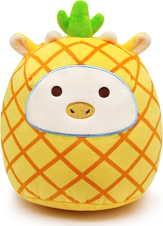 Cow Stuffed Animals Cow Plush Pillow, Cute Cow Pillow Yellow Cow Plushie, Fruit Pillow Cow Plush Toy Stuffed Animal Cow for Girls Boys Kids Christmas Birthday Gifts Home Car Party Decoration