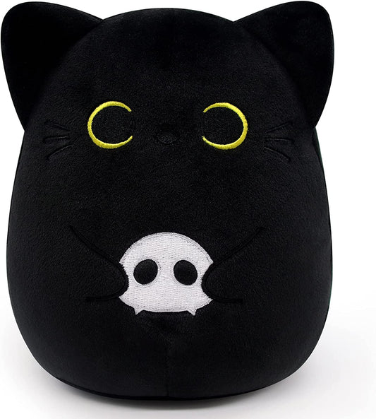 Halloween Plush 6" Black Cat Plush, Halloween Plush Pillow Black Cat Pillow Toy for Kids, Cute Cat Halloween Decoration, Birthday for Grils and Boys