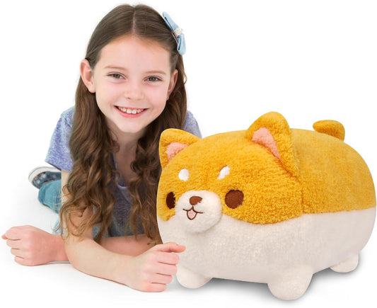 Corgi Dog Plush Pillow, Shiba Dog Stuffed Animal Soft Corgi Pillow Toy, Corgi Dog Plushie, Stuffed Animal Shiba Inu Plush Doll Cute Dog Hugging Pillow Gifts for Kids Boys Girls Birthday