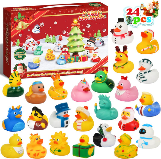 Christmas Advent Calendar 2023, 24pcs Christmas Cute Rubber Ducks,Christmas Countdown Advent Calendar,Christmas Gifts For Kids and Adults,Baby Shower(Rubber Ducks Style1)