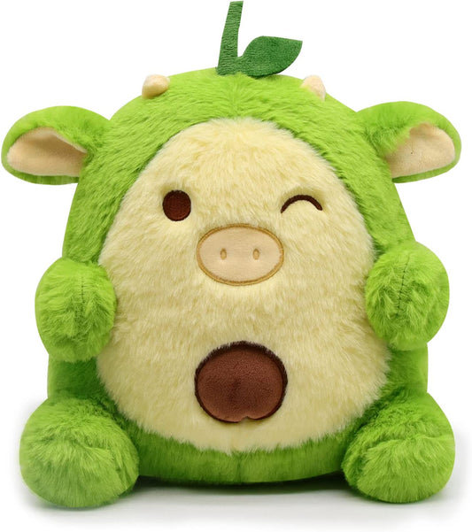 Avocado Cow Plush Toy Cow Stuffed Animals, Cute Cow Plushie Green Cow Plush Pillows, Soft Kawaii Plush Cow Stuffed Cow Plush Doll for Kids Girls Boys Birthday…