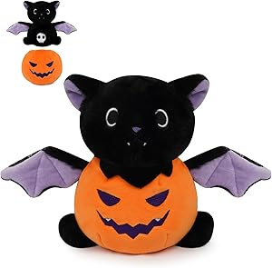 Cute Plush Bat, Bat Plush Stuffed Animal Toys, Bat Plushies Pillow Figurine with Pumpkin Clothes, Home Decoration Gift for Boys Girls Christmas