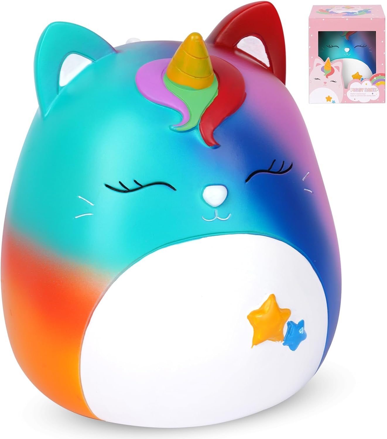 Piggy Bank Girls - Cute Unicorn Piggy Bank, Unicorn Unbreakable Piggy Bank for Kids, 7in Coin Money Bank for Girls, Coin Bank for Kids Toddlers Birthday