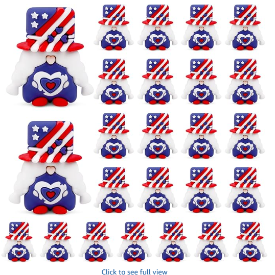 25 Pcs 4th of July Mini Gnomes,Mini Gnomes Statues Tiny Figurines 4th of July Decorations for Outdoor Landscape Patio Yard Garden Home Accessories,Independence Day Gifts for Kids