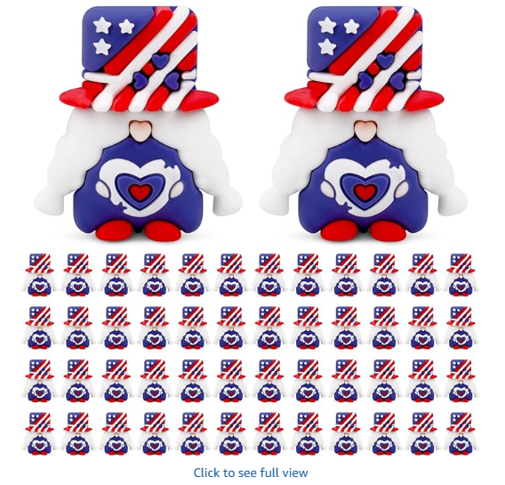 50 Pcs 4th of July Mini Patriotic Gnomes,Tiny Figures Mini Gnomes Statues,4th of July Decorations for Landscape Outdoor Patio Yard Garden Accessories,Independence Day Gifts